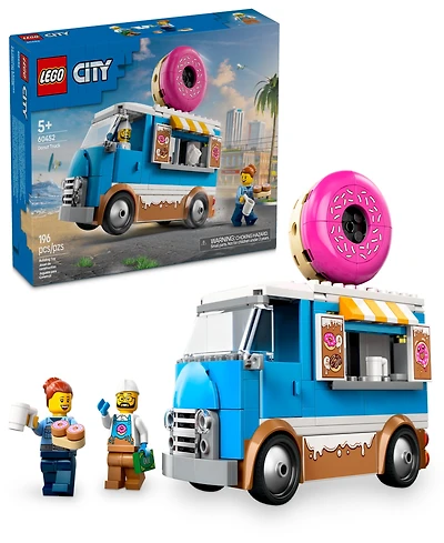 Lego City Donut Truck Building Toy 60452, 196 Pieces