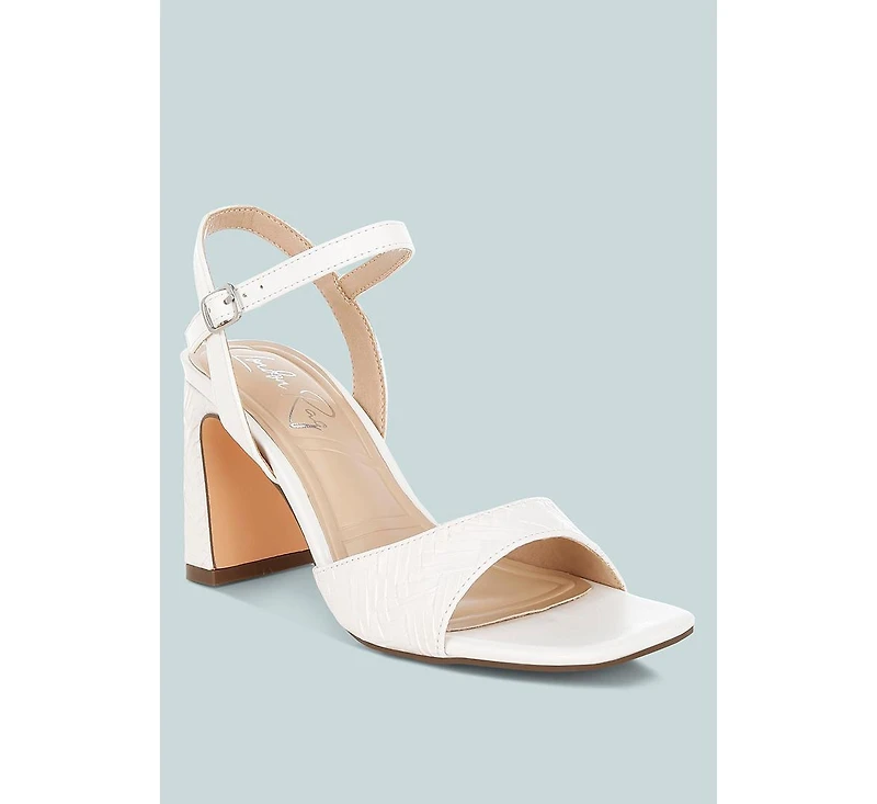 Elana Textured Faux Leather Heels