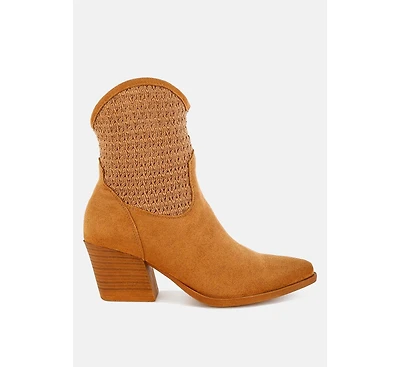 Bimmy Woven Pointy Western Boots