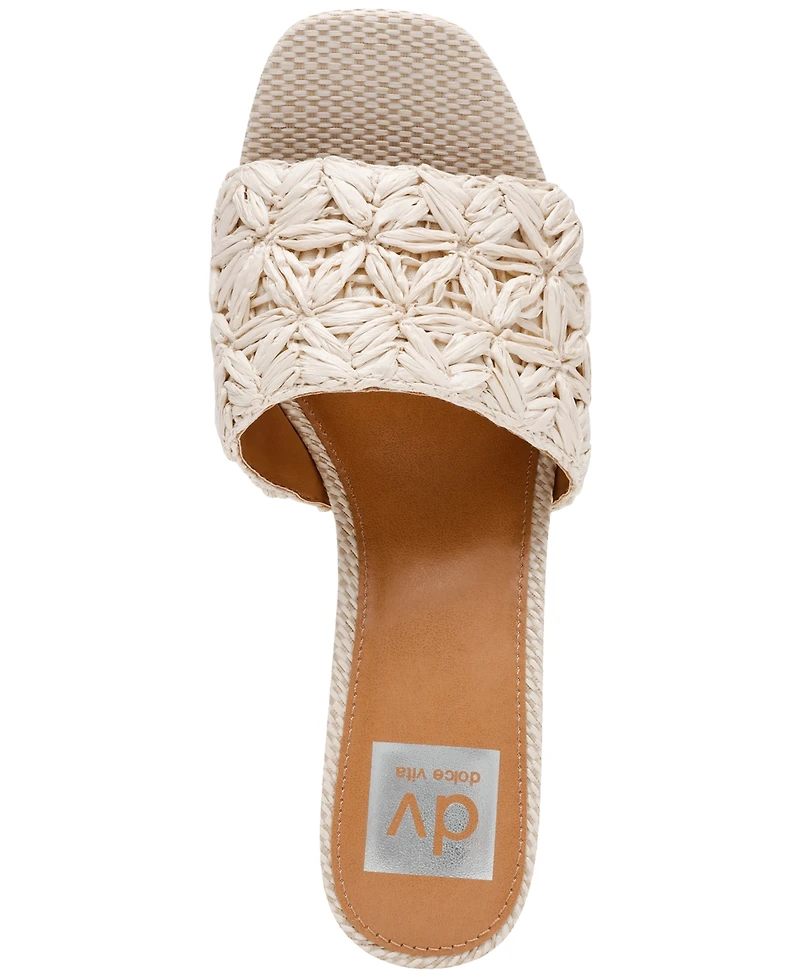 Dv Dolce Vita Women's Honey Raffia Block-Heel Dress Sandals