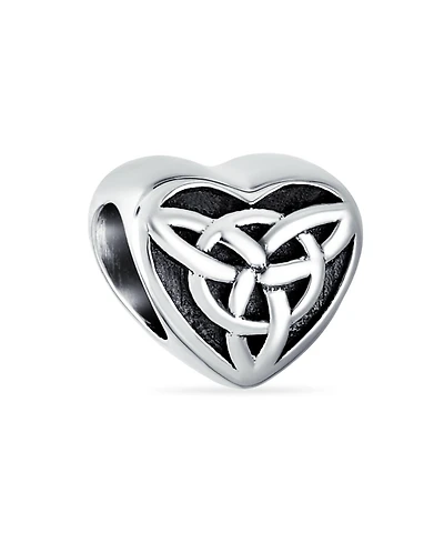Bling Jewelry Irish Celtic Infinity Love Knot Heart Charm Bead Sterling Silver Bracelet
