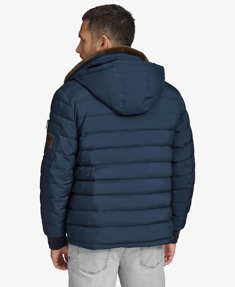 Men's Loxton Down Coat with Removable Faux Rabbit Collar