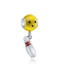 Bling Jewelry Bowler Bowling Ball Pin Sport Dangle Charm Bead Sterling Silver Bracelet