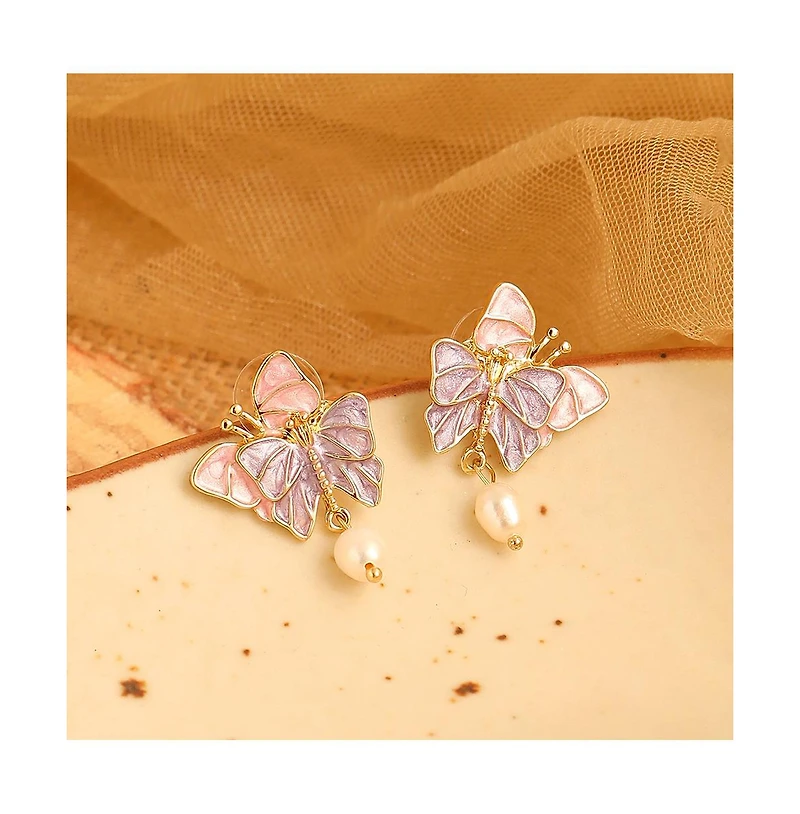 Duo-Papillon Drop Earrings