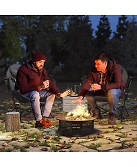 Outsunny Hammock Camping Chair Set of 2 with Adjustable Back, Dark