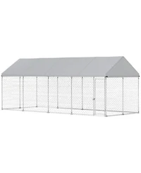 Pawhut 19.7 X 7.5 X 7.9 Outdoor Dog Kennel With Roof Secure Latch