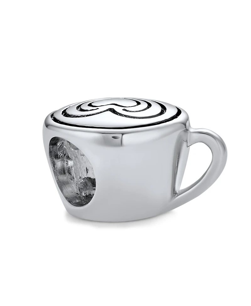 Bling Jewelry Latte Cup Charm Bead in Oxidized Silver European Bracelets