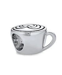 Bling Jewelry Latte Cup Charm Bead in Oxidized Silver European Bracelets