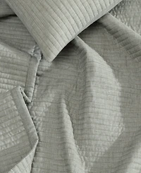 Closeout! Calvin Klein Mini Channel Stitch Solid 3-Pc. Quilt Set, Queen