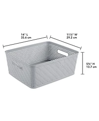 Sterilite 14'' x 11.5'' x 5'' Woven Rectangular Short Basket Organizer (6 Pack)