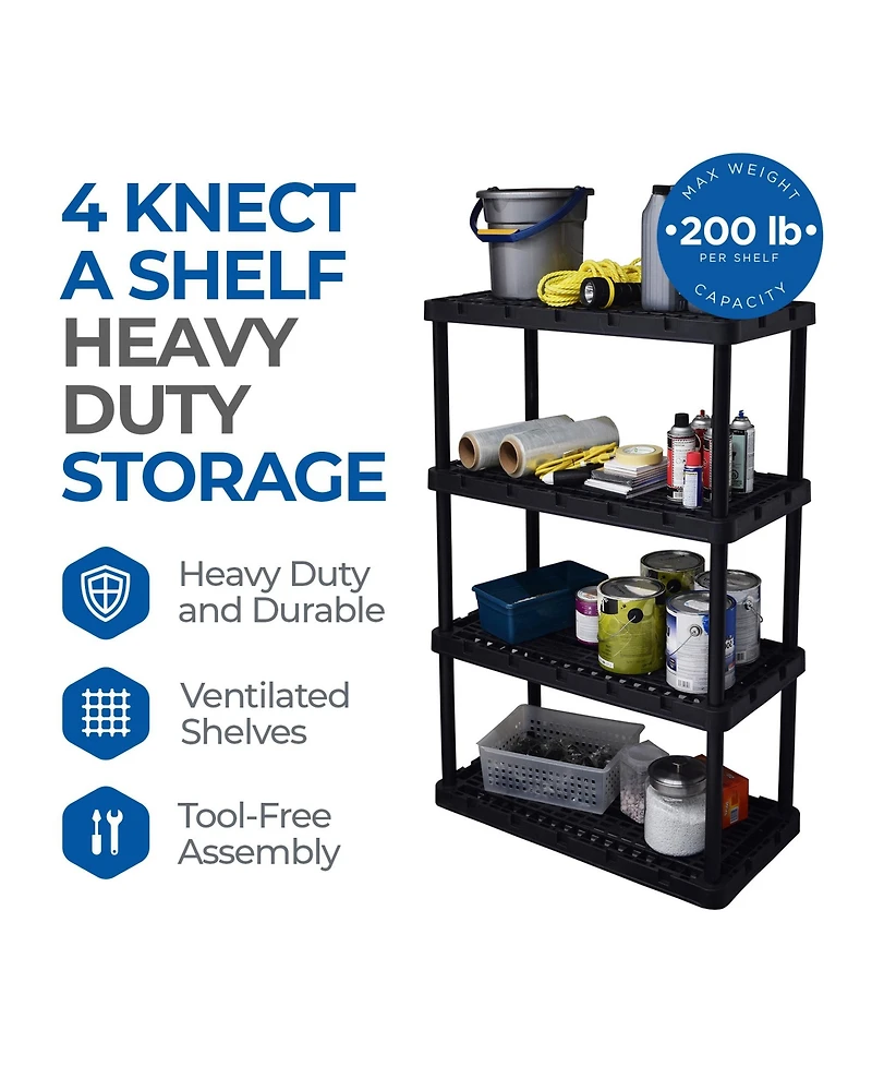 Gracious Living Xl 4 Shelf Knect A Shelf Ventilated Heavy Duty Storage (2 Pack)