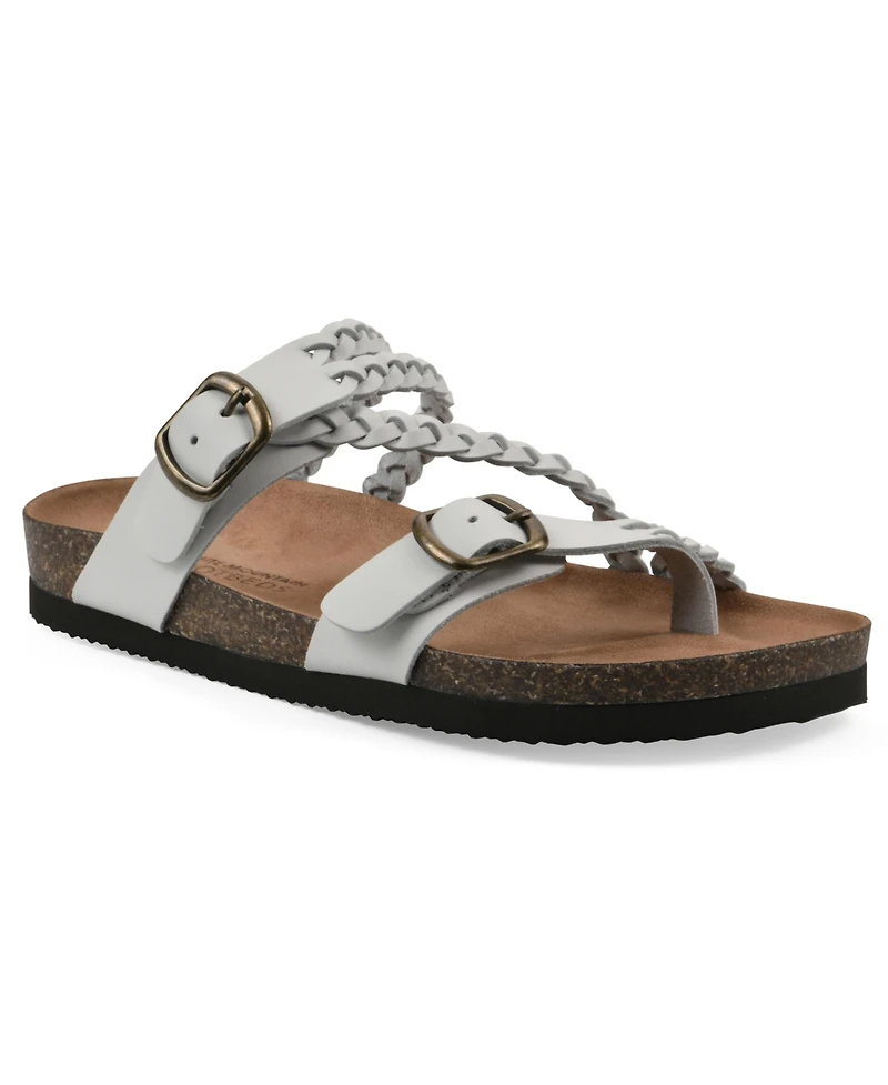 White Mountain Women's Haziest Round Toe Flat Sandals