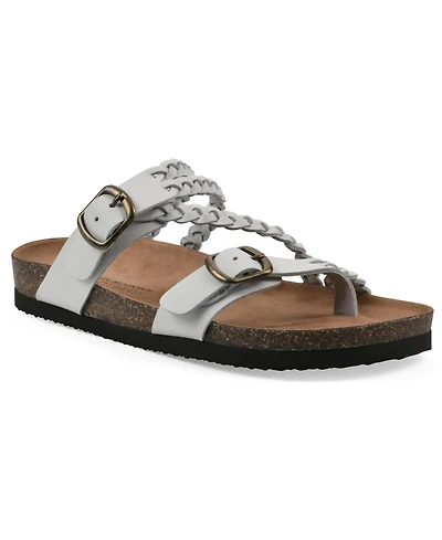 White Mountain Women's Haziest Round Toe Flat Sandals
