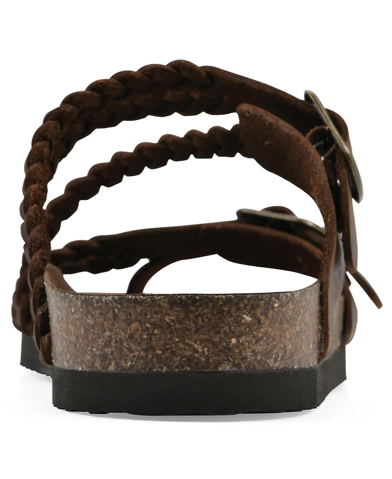 White Mountain Women's Haziest Round Toe Flat Sandals