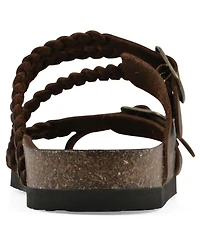 White Mountain Women's Haziest Round Toe Flat Sandals