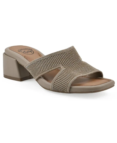 White Mountain Women's Milled Round Toe Dress Sandals