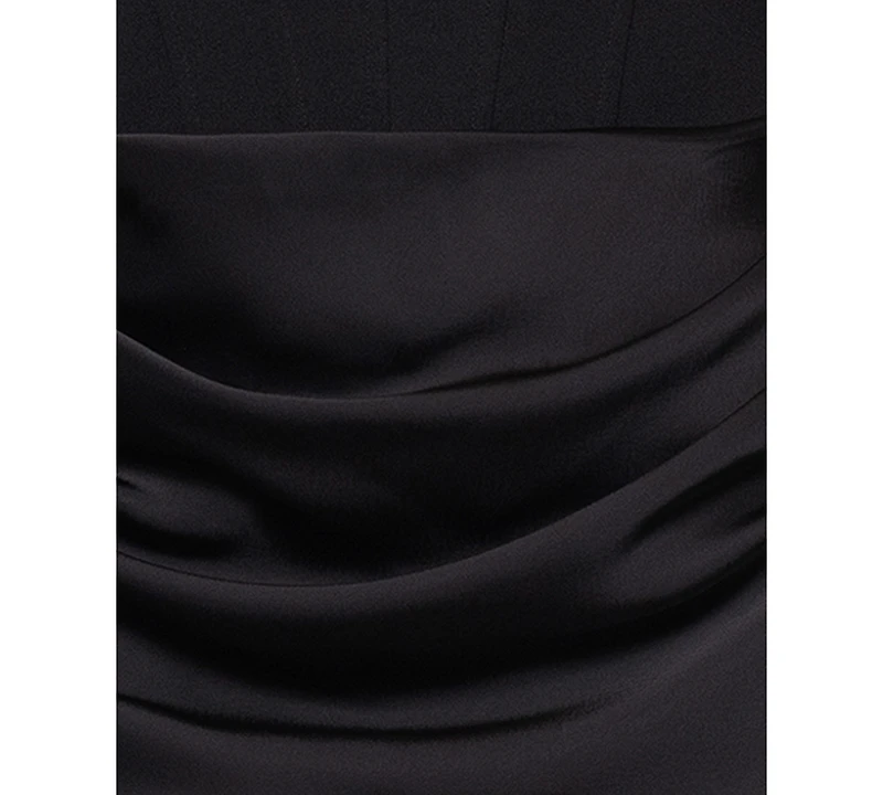 Betsy & Adam Women's Mixed-Media Strapless Corset Gown