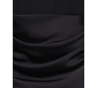Betsy & Adam Women's Mixed-Media Strapless Corset Gown