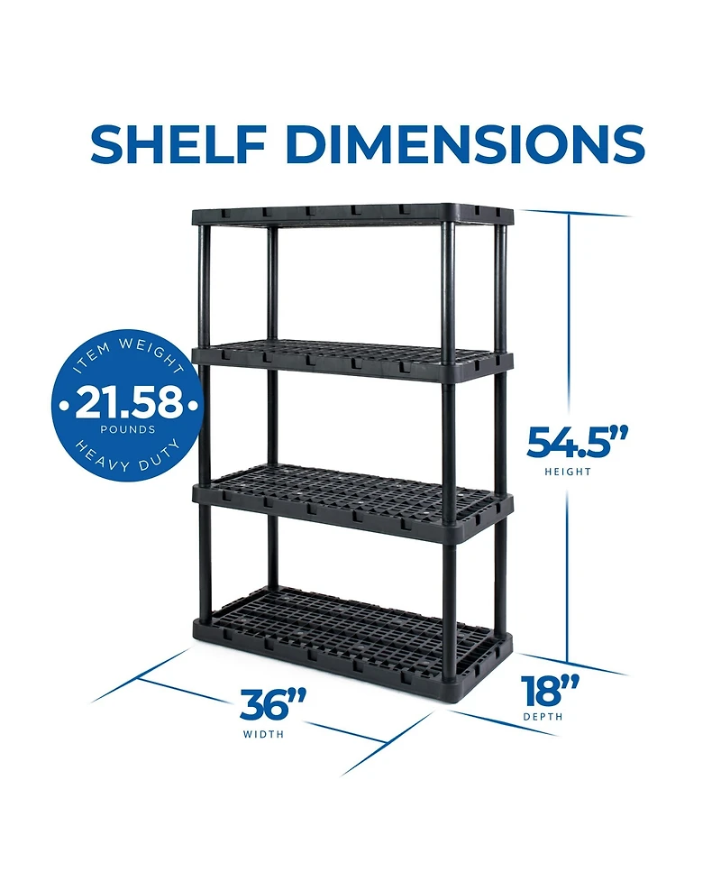 Gracious Living Xl 4 Shelf Knect A Shelf Ventilated Heavy Duty Storage (2 Pack)