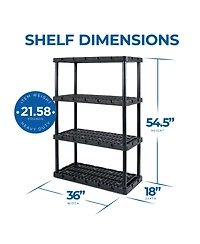 Gracious Living Xl 4 Shelf Knect A Shelf Ventilated Heavy Duty Storage (2 Pack)