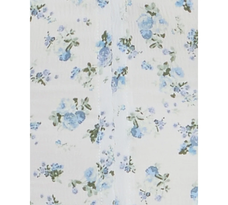 Bcx Juniors' Floral Print Bubble Hem Sleeveless Fit & Flare Dress