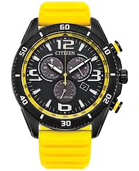 Citizen Men's Sport Casual Brycen Yellow Silicone Strap Watch 44.8mm