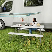 Outsunny 6FT 3-Piece Portable Picnic Table Bench Set,