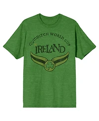 Harry Potter Men's Quidditch World Cup Ireland Green Short Sleeve Crew Neck Tee-xxl