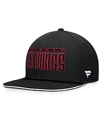 Fanatics Men's Black Detroit Red Wings Fundamental Gino Stack Snapback Hat
