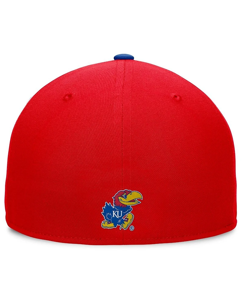 Top of the World Men's White/Royal Kansas Jayhawks Tri-Tone Heritage Collector Fitted Hat