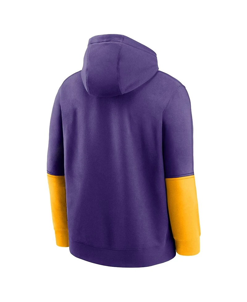 Nike Men's Purple/Gold Lsu Tigers 2024 Sideline Club Pullover Hoodie