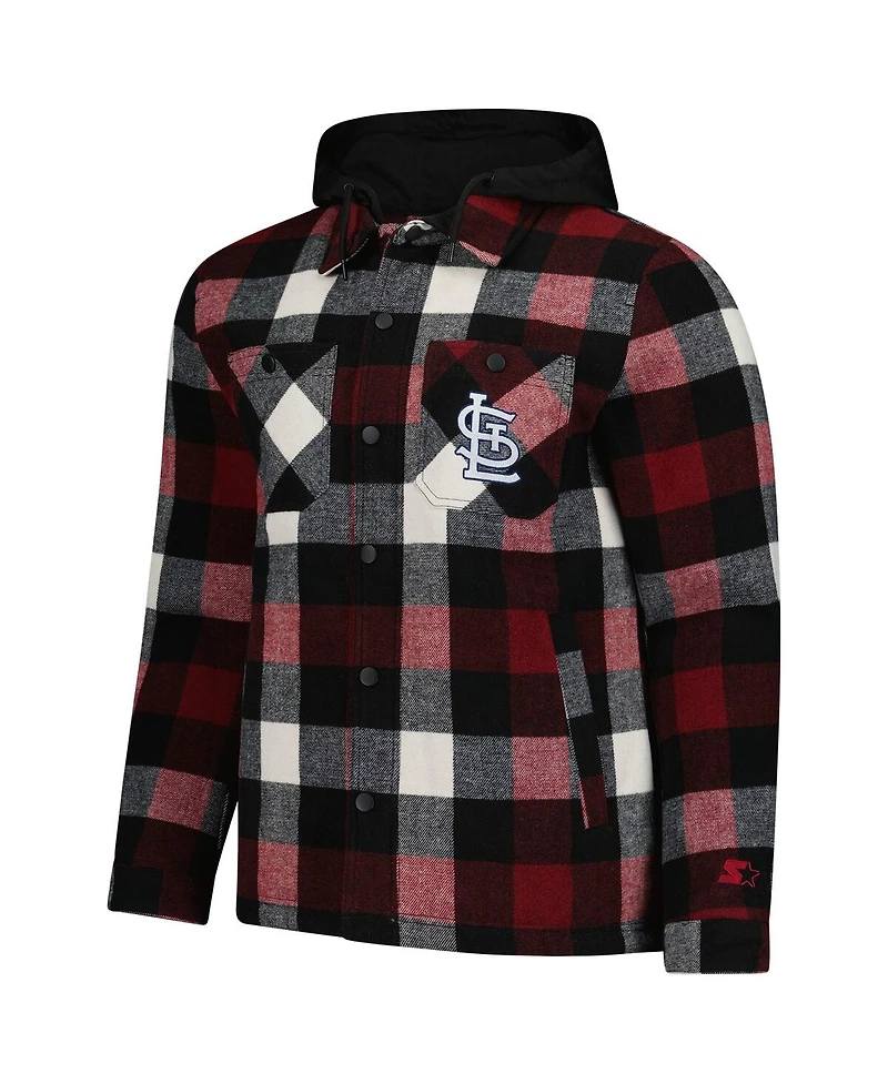 Starter Men's Red/Black St. Louis Cardinals Sherpa Full-Zip Hoodie Jacket