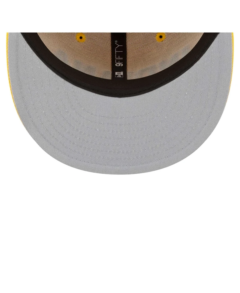 New Era Men's Gold Indiana Pacers Jersey Hook Statement Edition 9FIFTY Snapback Hat