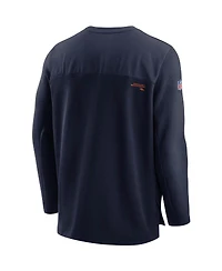 Nike Men's Navy Denver Broncos Sideline Half-Zip Uv Performance Jacket