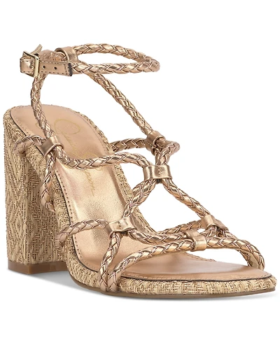 Jessica Simpson Women's Azimma Block-Heel Strappy Rope Sandals