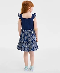 On 34th Little & Big Girls Mommy Me Eyelet Ruffle-Sleeve Smocked Dress, Exclusively at Macy's