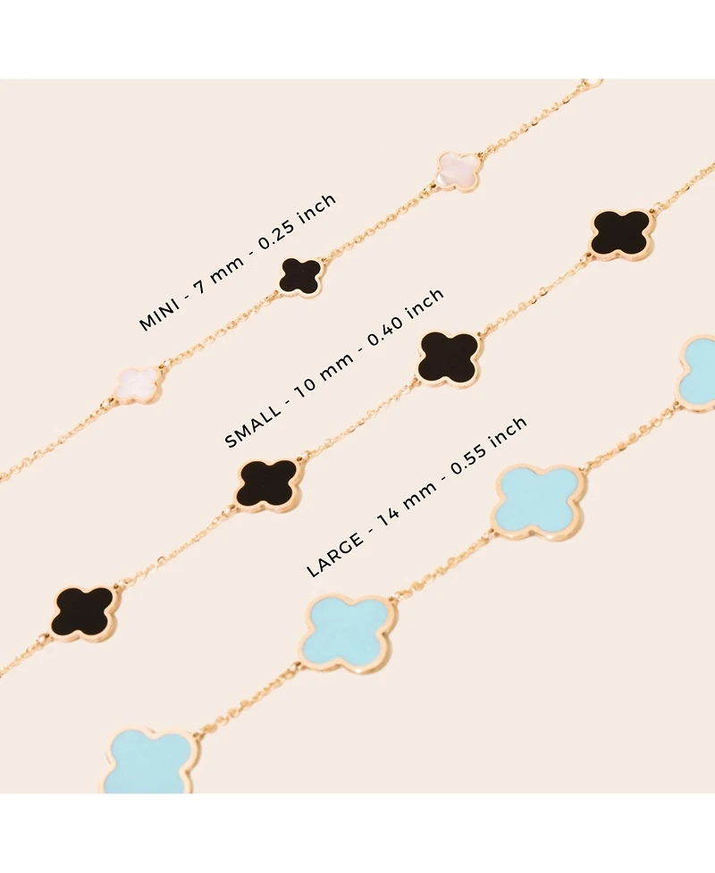 The Lovery Small Bubblegum Pink Clover Necklace 14K Gold