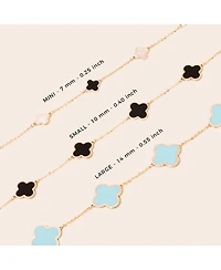 The Lovery Small Bubblegum Pink Clover Necklace 14K Gold