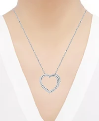 Diamond Multiple Heart Pendant Necklace (1/2 ct. t.w.) in Sterling Silver or 14k Gold-Plated Sterling Silver, 16" + 2" extender