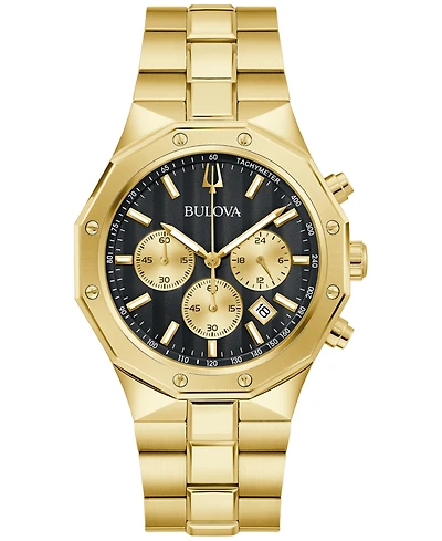 Bulova Men's Prestige Chronograph Gold-Tone Stainless Steel Bracelet Watch 40mm