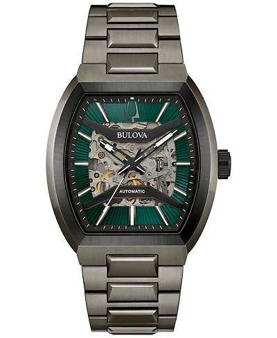 Bulova Men's Maquina Automatic Gray Stainless Steel Bracelet Watch 40mm