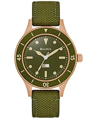 Bulova 150th Anniversary Men's Automatic Mil-ships Green Nylon Strap Watch 41mm