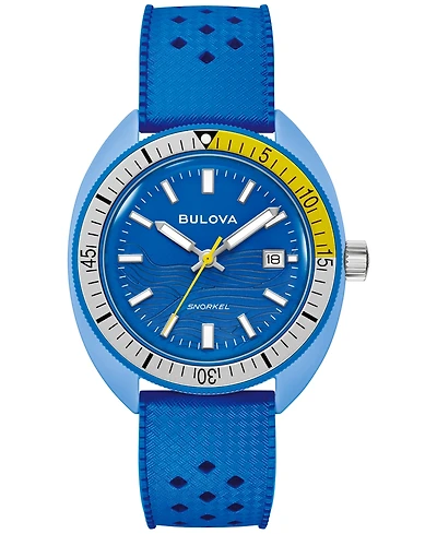 Bulova Men's Snorkel Blue Hnbr Rubber Strap Watch 41mm