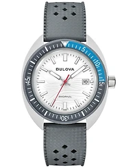 Bulova Men's Snorkel Gray Hnbr Rubber Strap Watch 41mm