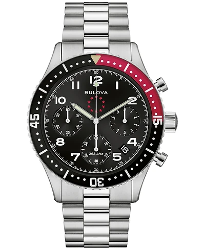 Bulova 150th Anniversary Special Edition Men's Marine Star Heritage Chronograph Stainless Steel Bracelet Watch 43mm