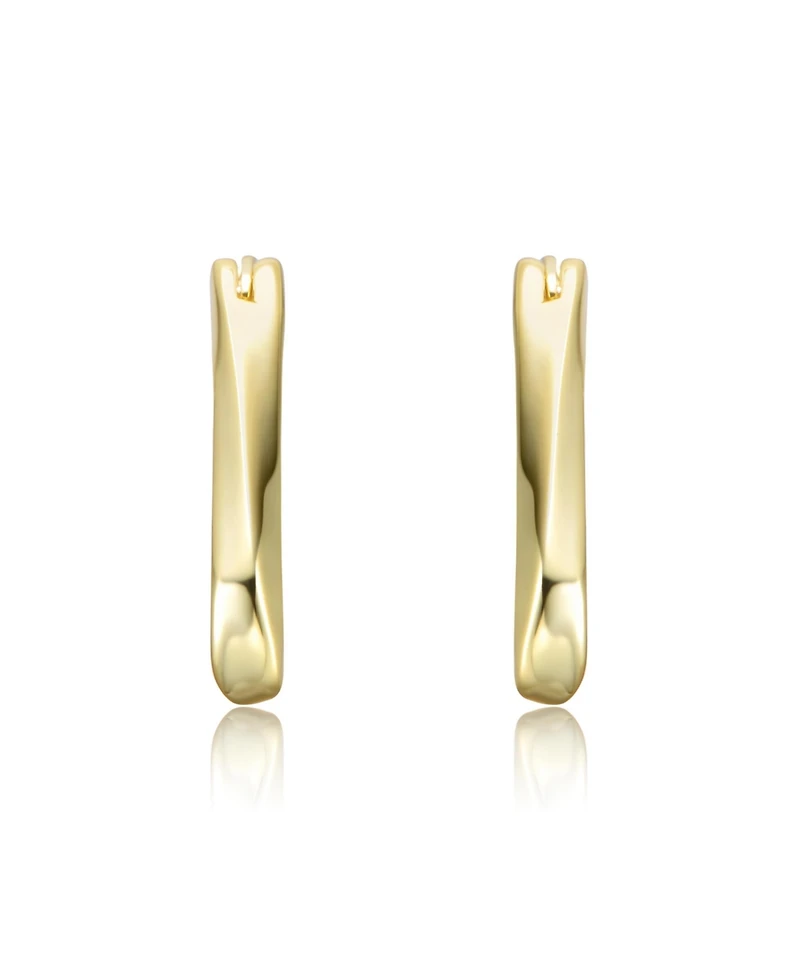 Wavy Twisted Hoop Earrings White Gold Plated or 14K