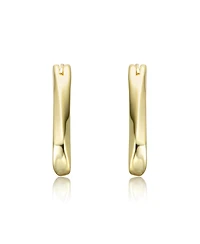 Wavy Twisted Hoop Earrings White Gold Plated or 14K
