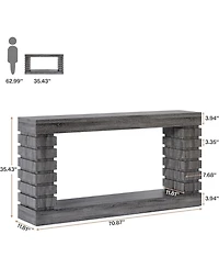 Tribesigns 70.8-Inch Long Console Table, Wood Entryway Table with Storage, Narrow Sofa Couch for Living Room Hallway