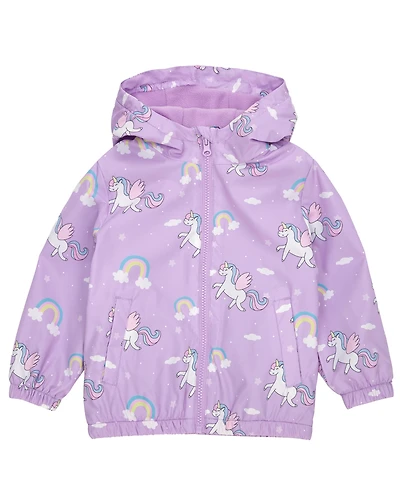 Rokka&Rolla Toddler Girls Fleece Lined Windbreaker Rain Jacket