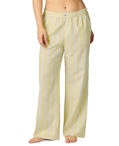 Gap Women's Striped Poplin Pajama Pants, Exclusively at Macy's